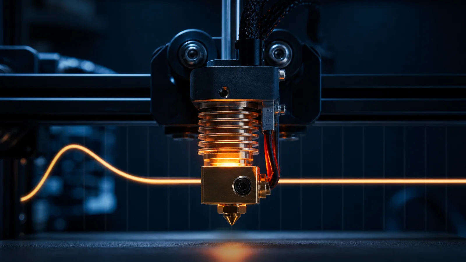 3D yazıcı hotend yanında kararlı sıcaklık eğrisini temsil eden teknik ışık grafiği