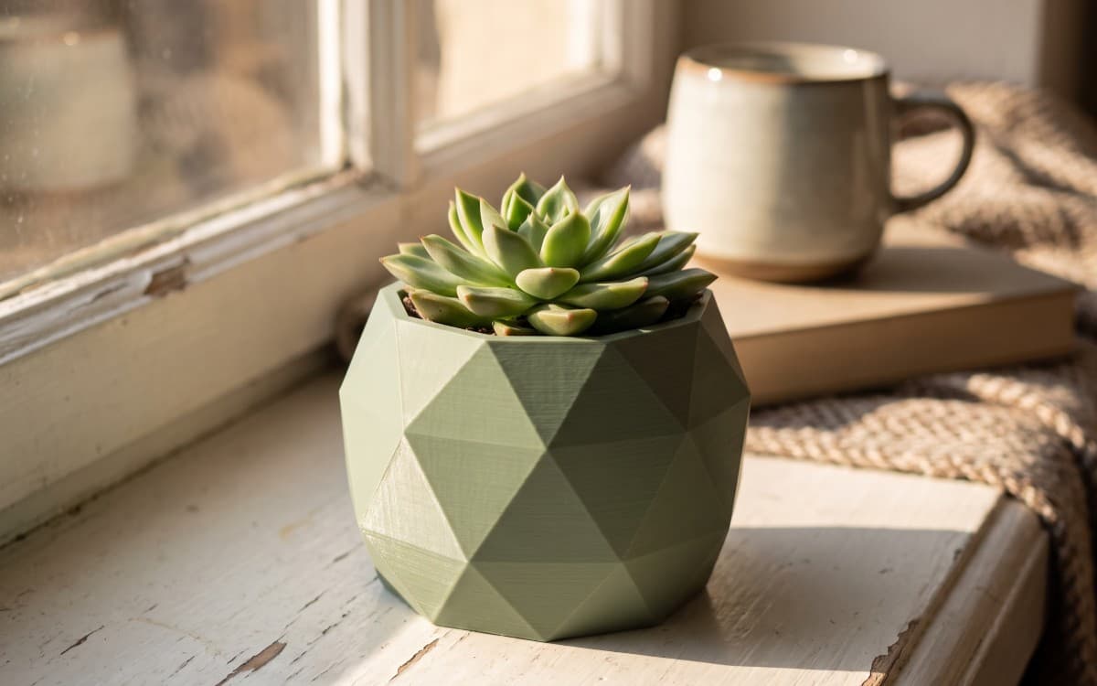 Modern Geometrik Tasarım Sukulent ve Kaktüs Saksısı